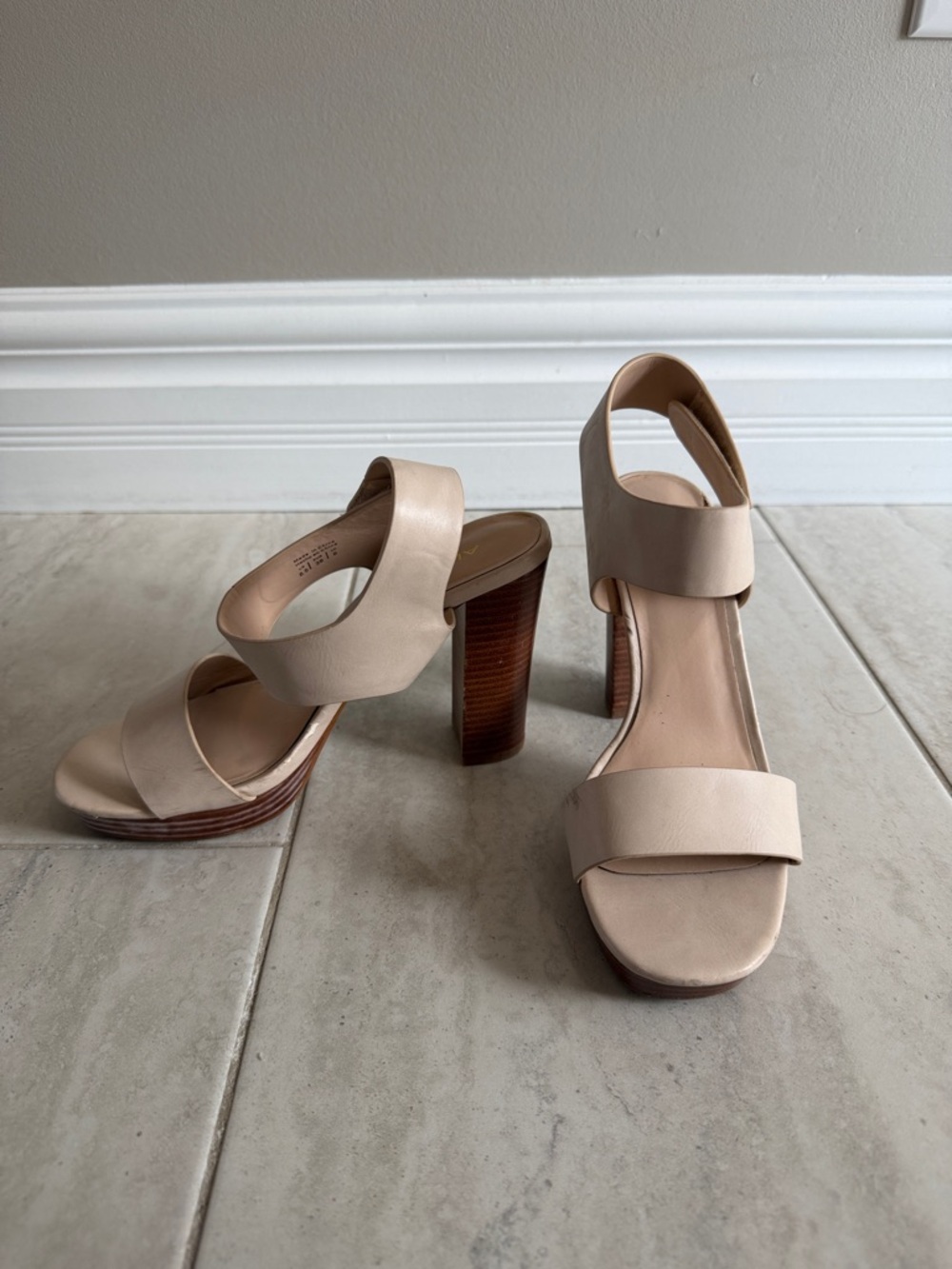 Aldo Beige Block Heel Sandals for Women